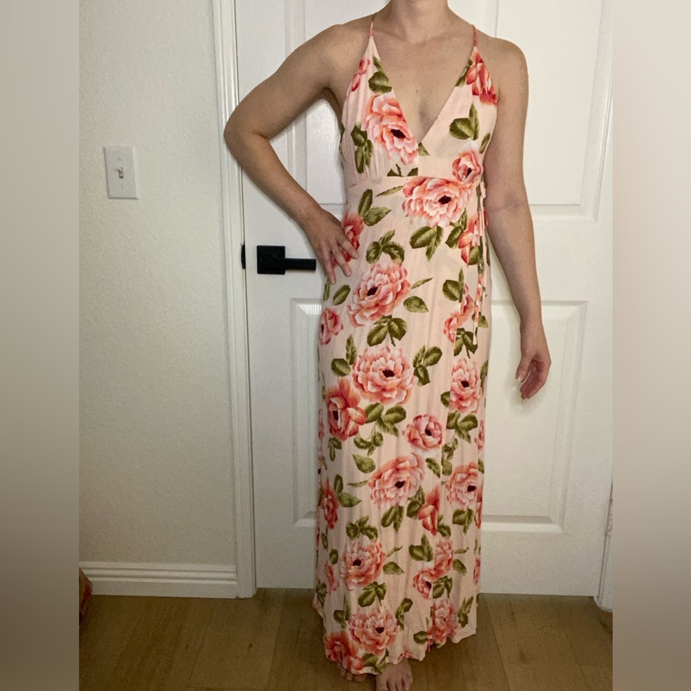 Pink Floral Maxi Dress